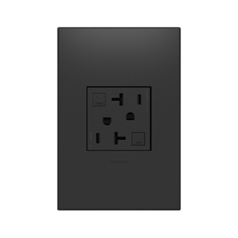 Adorne AGFTR2202 Tamper-Resistant 20A Duplex Self-Test GFCI Receptacles, 125V - Graphite