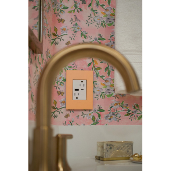 Adorne AWP Screwless Wall Plate with Microban, Peachy