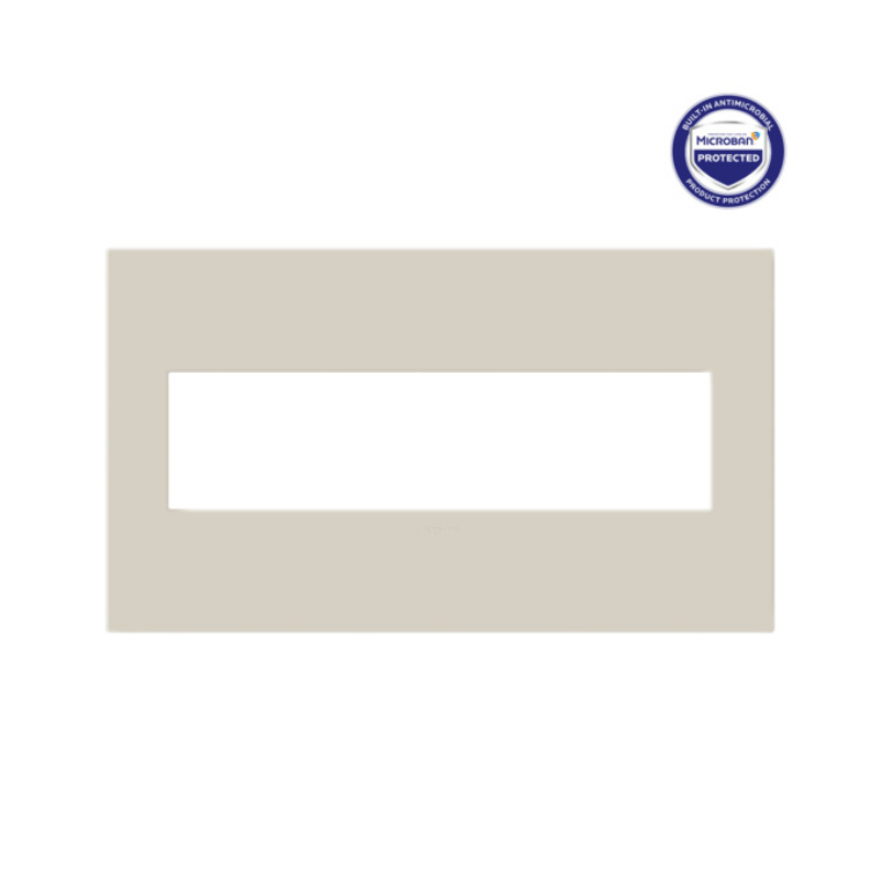 Adorne AWP Screwless Wall Plate with Microban, Oatmeal - 4 Gang