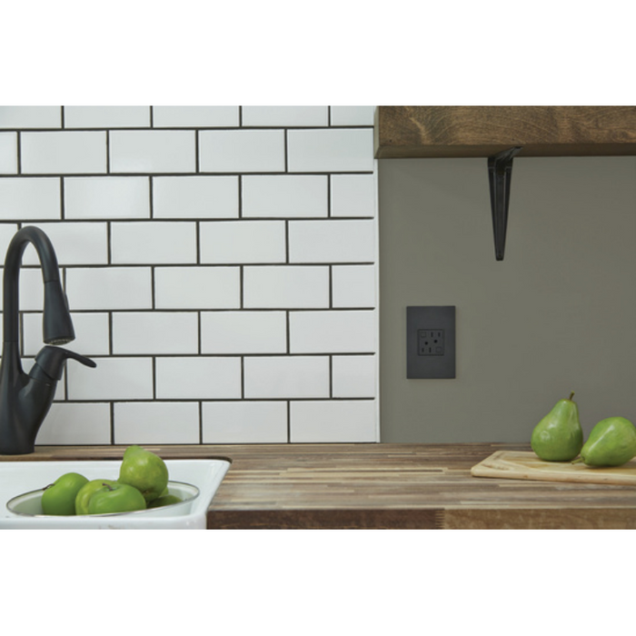 Adorne AWC Screwless Wall Plate, Satin Black