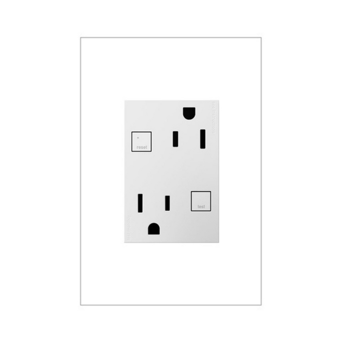 Adorne AGFTR2153 Plus Size Tamper-Resistant 15A Duplex Self-Test GFCI Receptacles, 125V - White