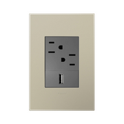 Adorne AWP Screwless Wall Plate with Microban, Titanium - 1+ Gang