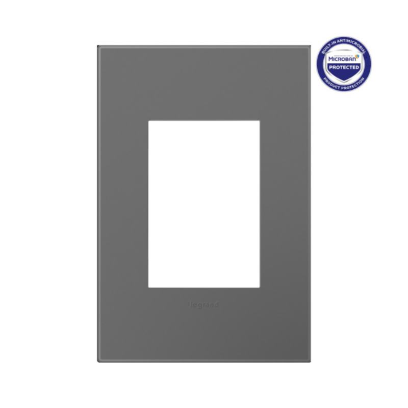 Adorne AWP Screwless Wall Plate with Microban, Magnesium - 1+ Gang