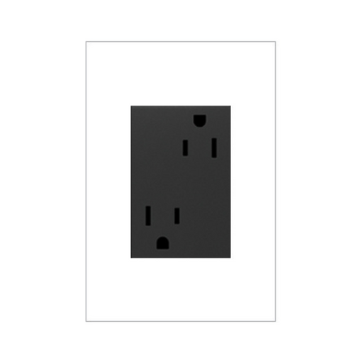 Adorne ARTR153 15A Dual Tamper-Resistant Plus-Size Outlet, 125V - Graphite