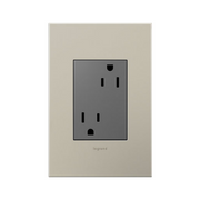 Adorne ARTR153 15A Dual Tamper-Resistant Plus-Size Outlet, 125V - Magnesium