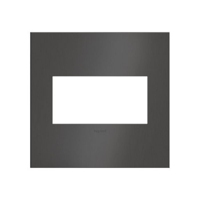 Adorne AWC Screwless Wall Plate, Brushed Black Nickel - 2 Gang