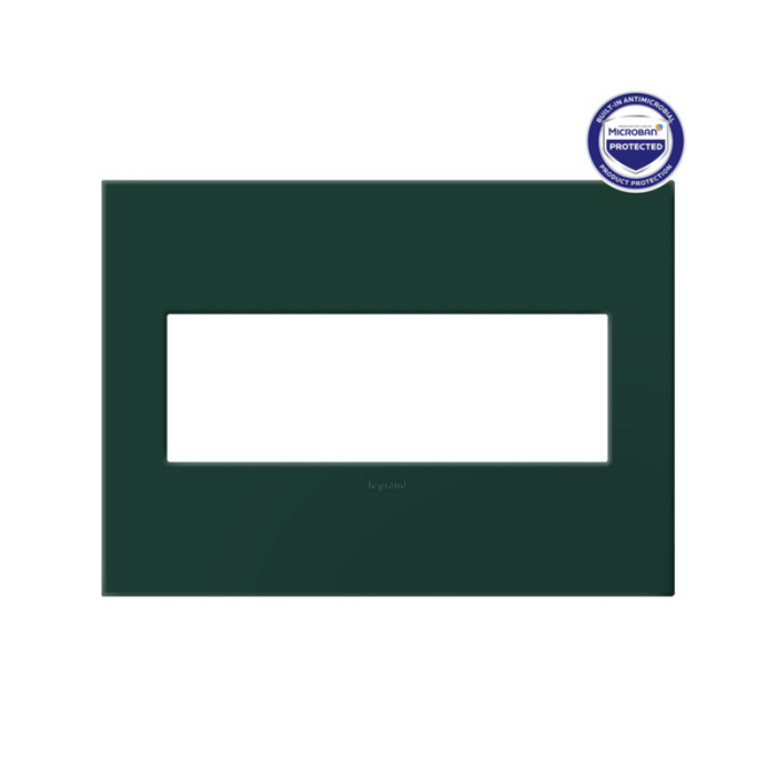 Adorne AWP Screwless Wall Plate with Microban, Evergreen - 3 Gang