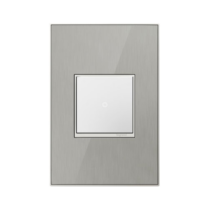 Adorne AWM Screwless Wall Plate, Brushed Stainless - 1 Gang
