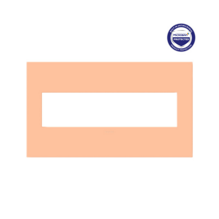 Adorne AWP Screwless Wall Plate with Microban, Peachy - 4 Gang
