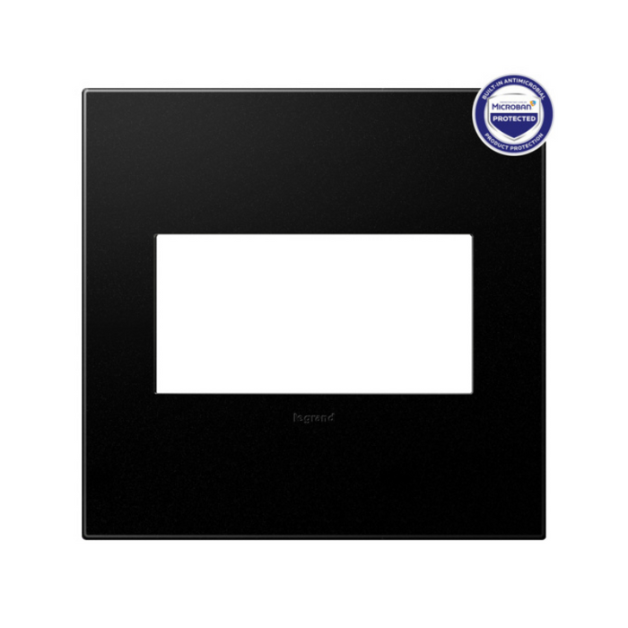 Adorne AWP Screwless Wall Plate with Microban, Graphite - 2 Gang