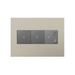 Adorne AWC Screwless Wall Plate, Satin Nickel - 3 Gang