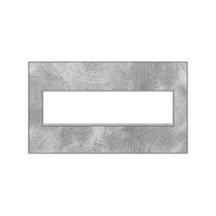 Adorne AWM Screwless Wall Plate, Spiraled Stainless - 4 Gang