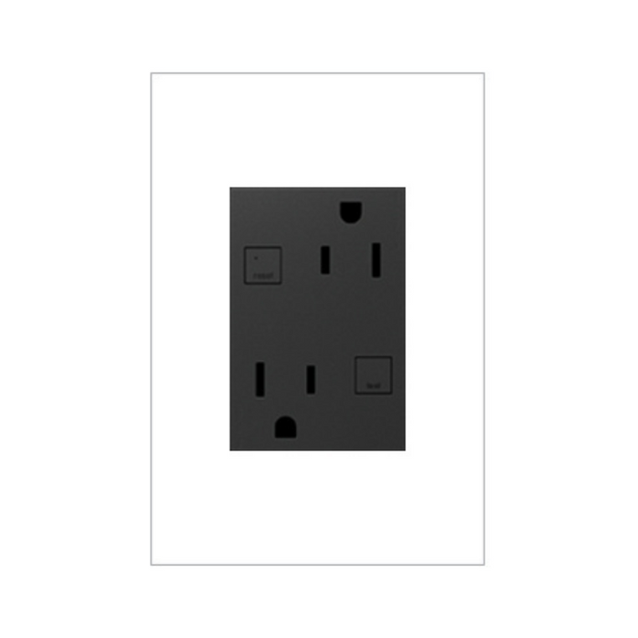 Adorne AGFTR2153 Plus Size Tamper-Resistant 15A Duplex Self-Test GFCI Receptacles, 125V - Graphite