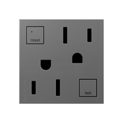 Adorne AGFTR2152 Tamper-Resistant 15A Duplex Self-Test GFCI Receptacles, 125V - Magnesium