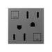 Adorne AGFTR2152 Tamper-Resistant 15A Duplex Self-Test GFCI Receptacles, 125V - Magnesium