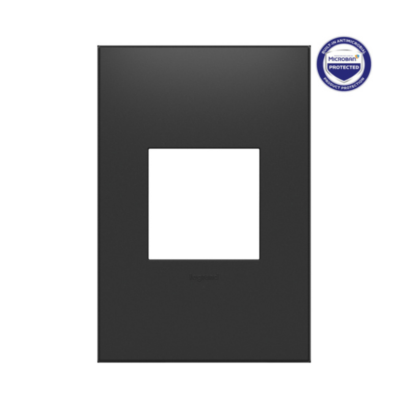 Adorne AWP Screwless Wall Plate with Microban, Graphite - 1 Gang
