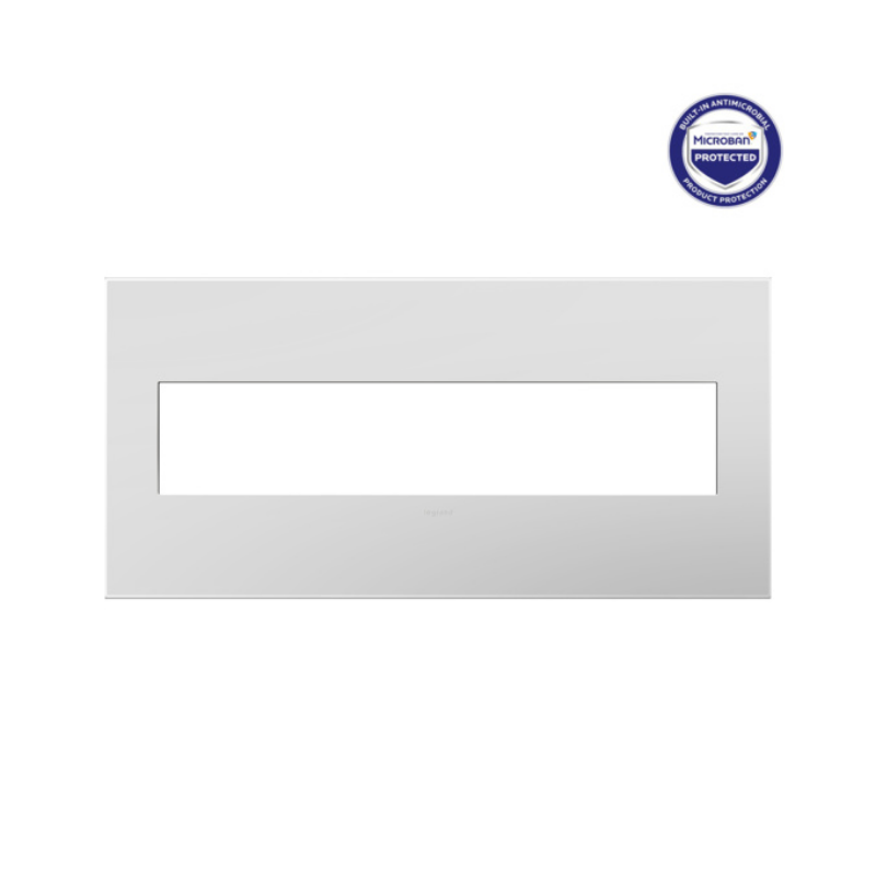Adorne AWP Screwless Wall Plate with Microban, Gloss White - 5 Gang