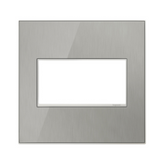 Adorne AWM Screwless Wall Plate, Brushed Stainless - 2 Gang