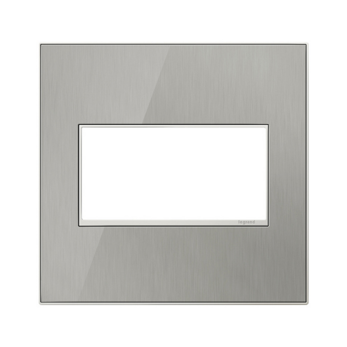 Adorne AWM Screwless Wall Plate, Brushed Stainless - 2 Gang