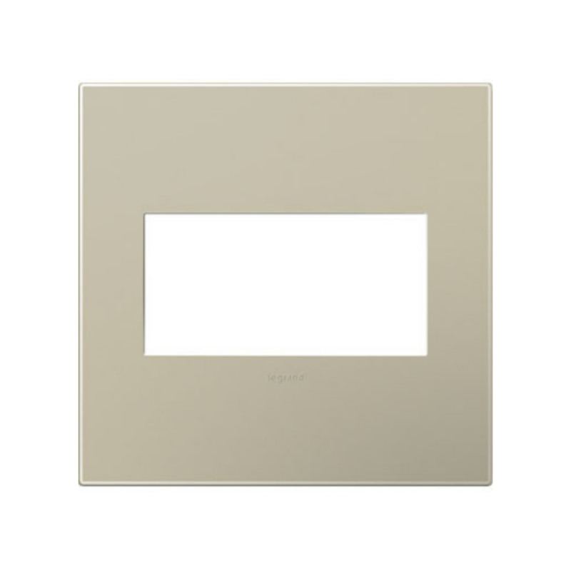 Adorne AWP Screwless Wall Plate with Microban, Titanium - 2 Gang