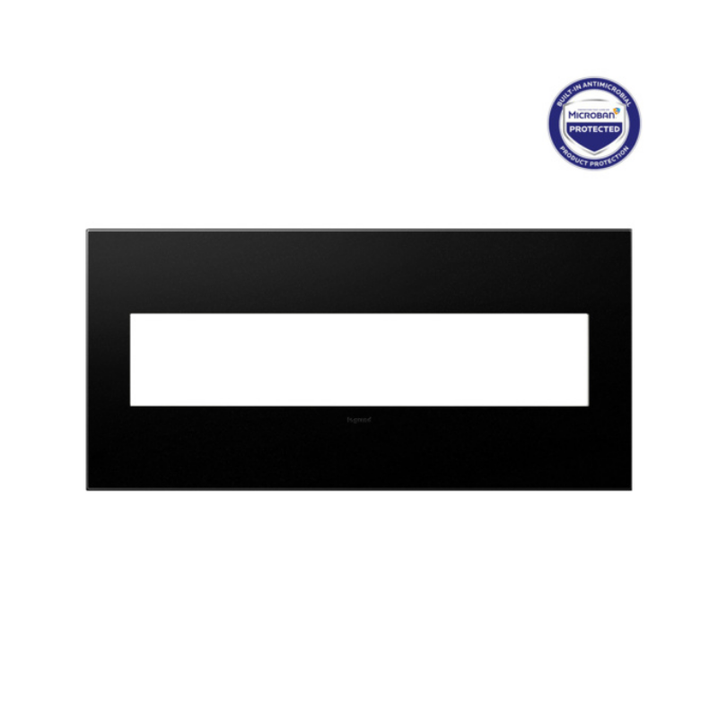 Adorne AWP Screwless Wall Plate with Microban, Graphite - 5 Gang