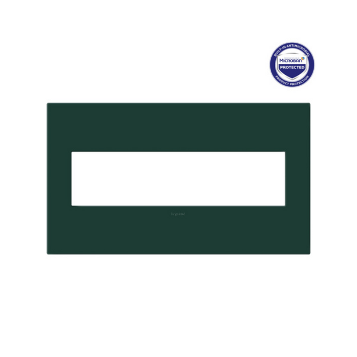 Adorne AWP Screwless Wall Plate with Microban, Evergreen - 4 Gang