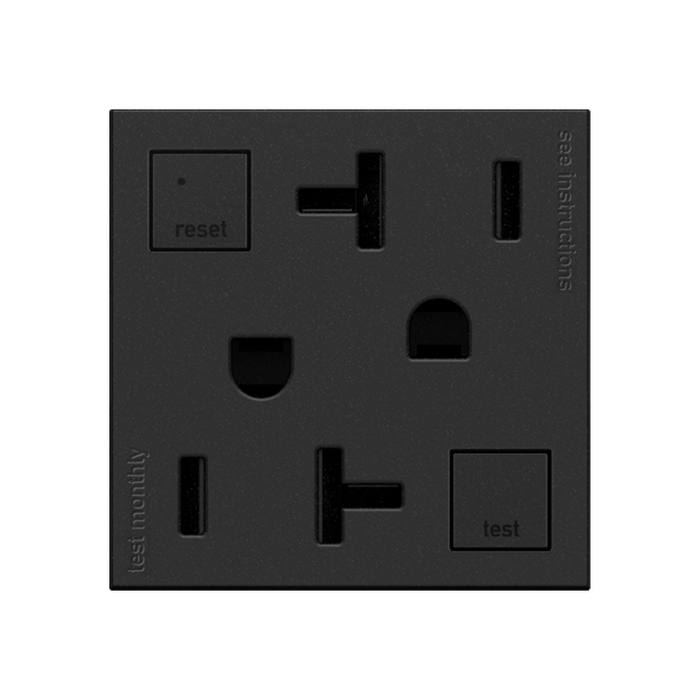 Adorne AGFTR2202 Tamper-Resistant 20A Duplex Self-Test GFCI Receptacles, 125V - Graphite