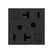 Adorne AGFTR2202 Tamper-Resistant 20A Duplex Self-Test GFCI Receptacles, 125V - Graphite