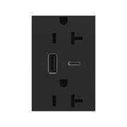 Adorne ARTRUSB206AC 15W Tamper-Resistant Ultra-Fast USB Type-A/C Outlet, 20A - Graphite