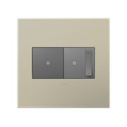 Adorne AWP Screwless Wall Plate with Microban, Titanium - 2 Gang