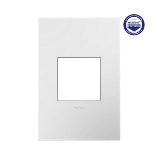 Adorne AWP Screwless Wall Plate with Microban, Gloss White on White - 1 Gang