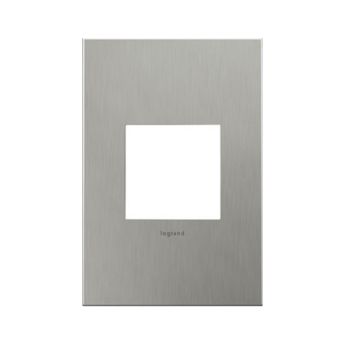 Adorne AWC Screwless Wall Plate, Brushed Stainless Steel - 1 Gang