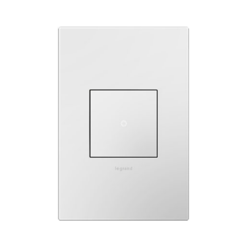 Adorne AWP Screwless Wall Plate with Microban, Gloss White on White - 1 Gang