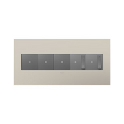 Adorne AWP Screwless Wall Plate with Microban, Greige - 5 Gang
