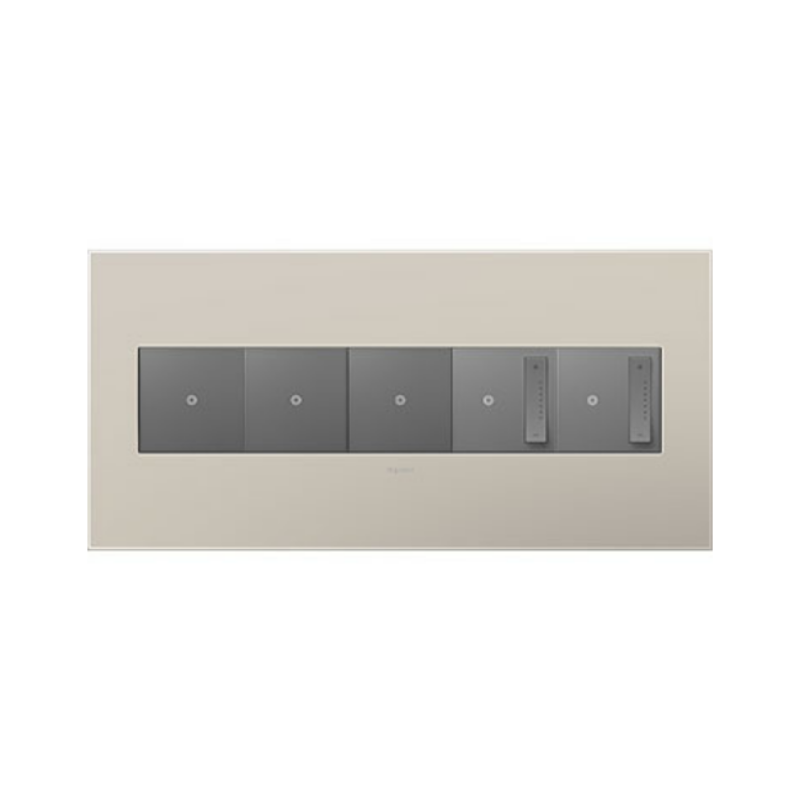 Adorne AWP Screwless Wall Plate with Microban, Greige - 5 Gang