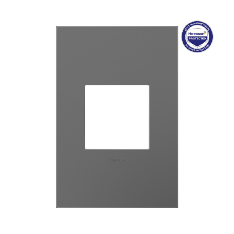Adorne AWP Screwless Wall Plate with Microban, Magnesium - 1 Gang