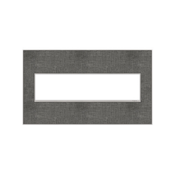 Adorne AWM Screwless Wall Plate, Slate Linen - 4 Gang