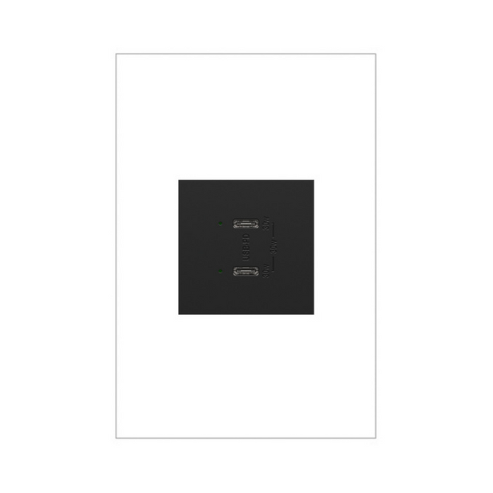 Adorne ARUSB30PD 30W Ultra-Fast Plus Power Delivery USB Type-C/C Outlet Module - Graphite