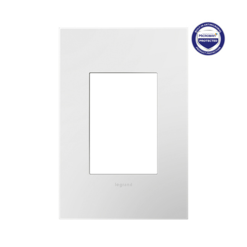 Adorne AWP Screwless Wall Plate with Microban, Matte White - 1+ Gang