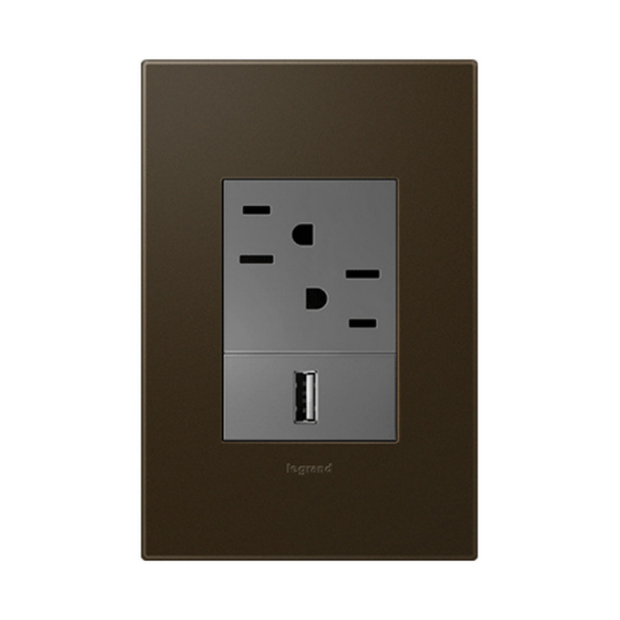 Adorne AWP Screwless Wall Plate with Microban, Bronze - 1+ Gang