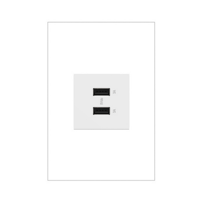 Adorne ARUSB2AA6 3.1A Ultra-Fast USB Type-A/A Outlet Module - White