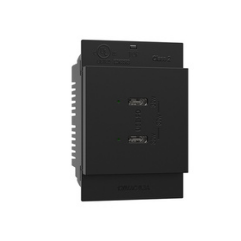 Adorne ARUSB30PD 30W Ultra-Fast Plus Power Delivery USB Type-C/C Outlet Module - Graphite