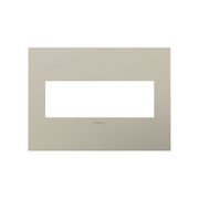 Adorne AWC Screwless Wall Plate, Satin Nickel - 3 Gang