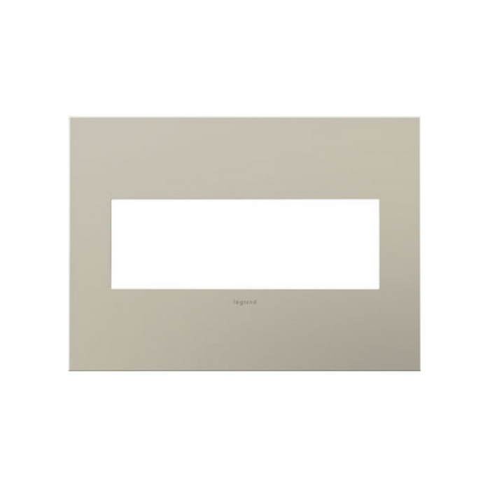 Adorne AWC Screwless Wall Plate, Satin Nickel - 3 Gang