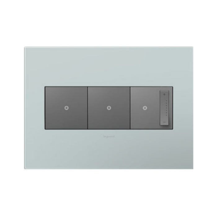 Adorne AWP Screwless Wall Plate with Microban, Pale Blue - 3 Gang