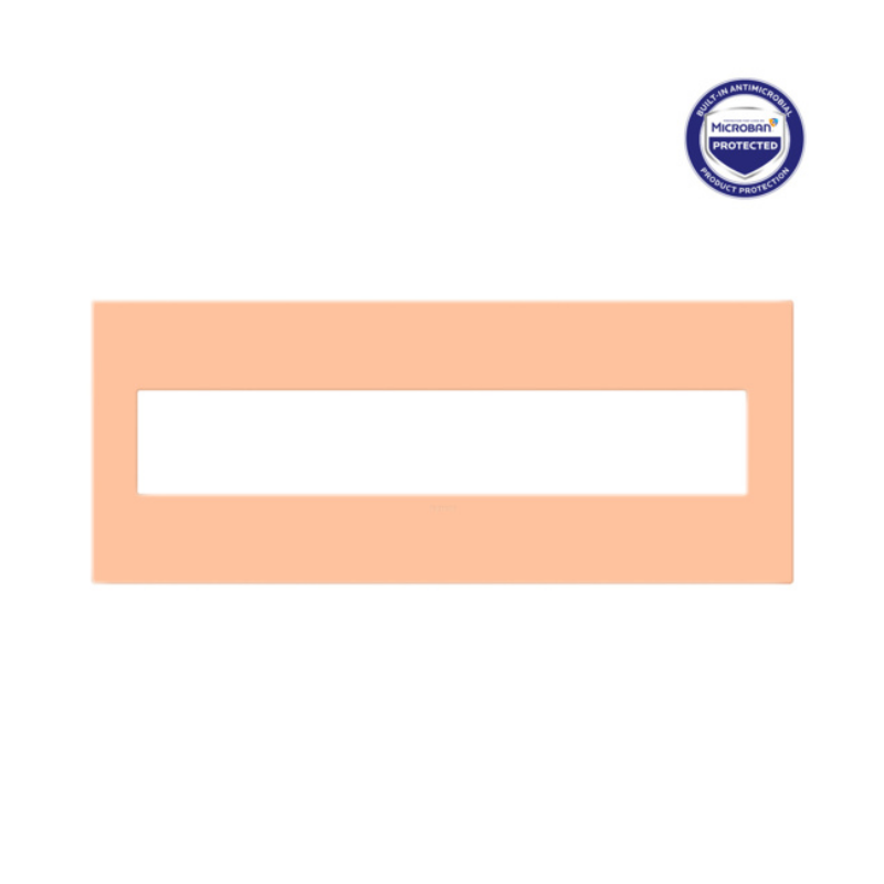 Adorne AWP Screwless Wall Plate with Microban, Peachy - 6 Gang