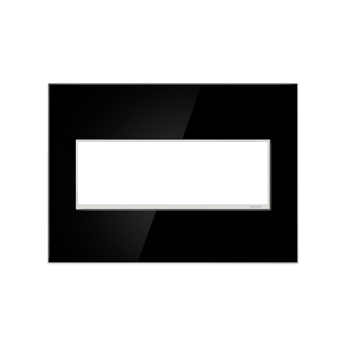Adorne AWM Screwless Wall Plate, Mirror Black - 3 Gang