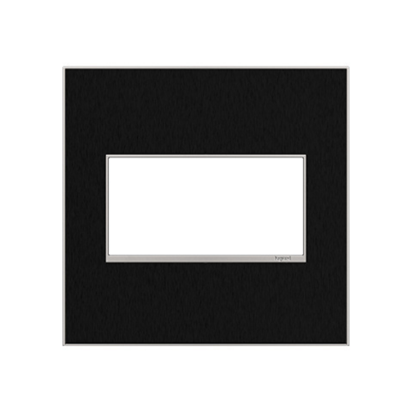 Adorne AWM Screwless Wall Plate, Black Stainless - 2 Gang