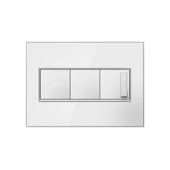 Adorne AWM Screwless Wall Plate, Mirror White - 3 Gang