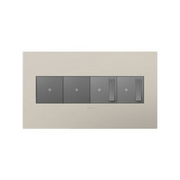 Adorne AWP Screwless Wall Plate with Microban, Greige - 4 Gang